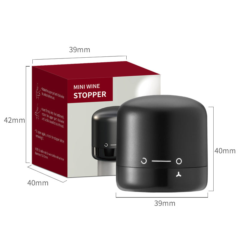 2-PCS Mini Red Wine Stopper Leak Proof Food Grade Silicone Vacuum Seal Reusable Wine Bottle Cap for Freshness Preservation Australian Home Use Black