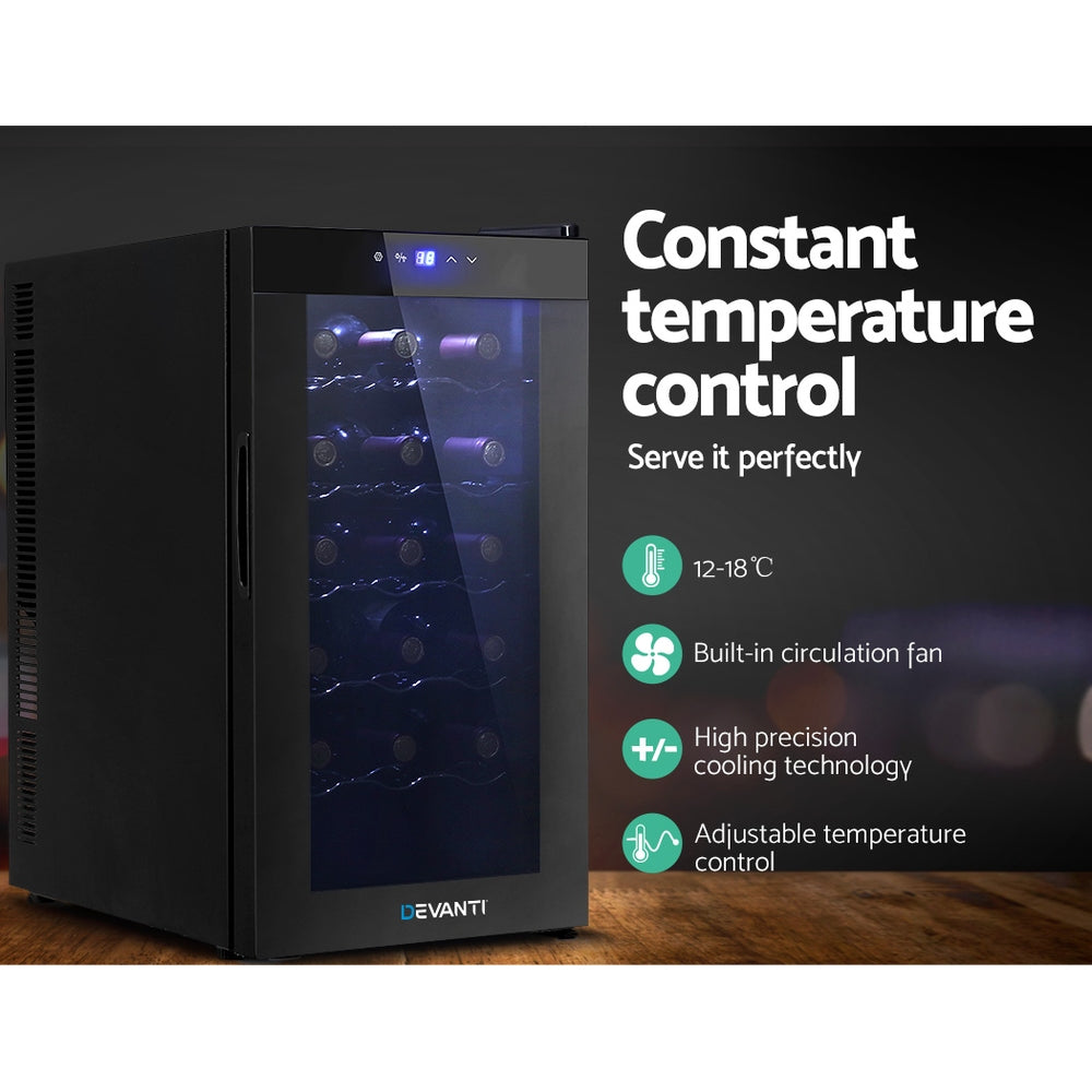 Devanti Wine Fridge Cooler 18 Bottles