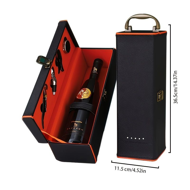 Black wine gift set, wine accessories, wine carry case, Australian wine lover gift, essential wine tools, premium wine kit, gifting wine set, durable wine case