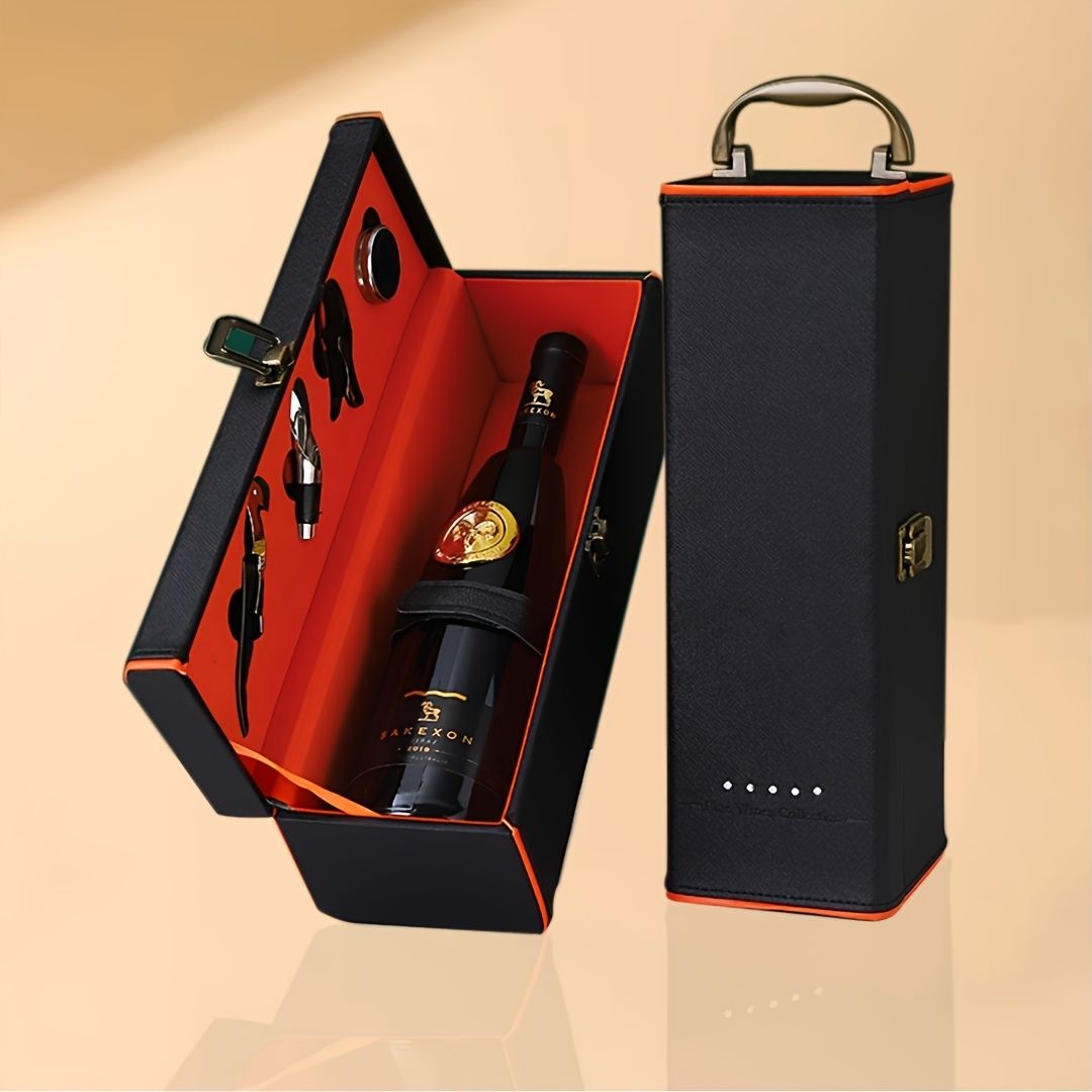 Black wine gift set, wine accessories, wine carry case, Australian wine lover gift, essential wine tools, premium wine kit, gifting wine set, durable wine case