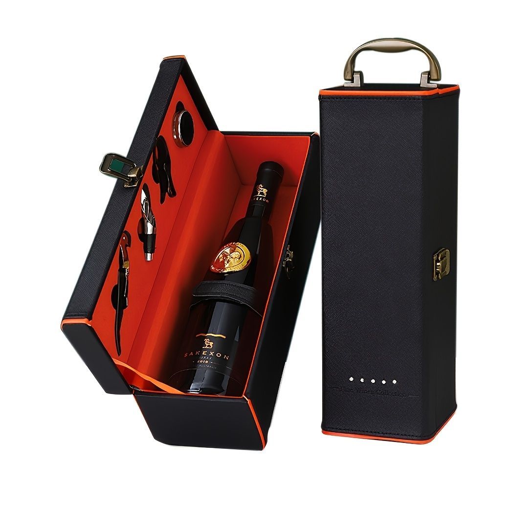 Black wine gift set, wine accessories, wine carry case, Australian wine lover gift, essential wine tools, premium wine kit, gifting wine set, durable wine case
