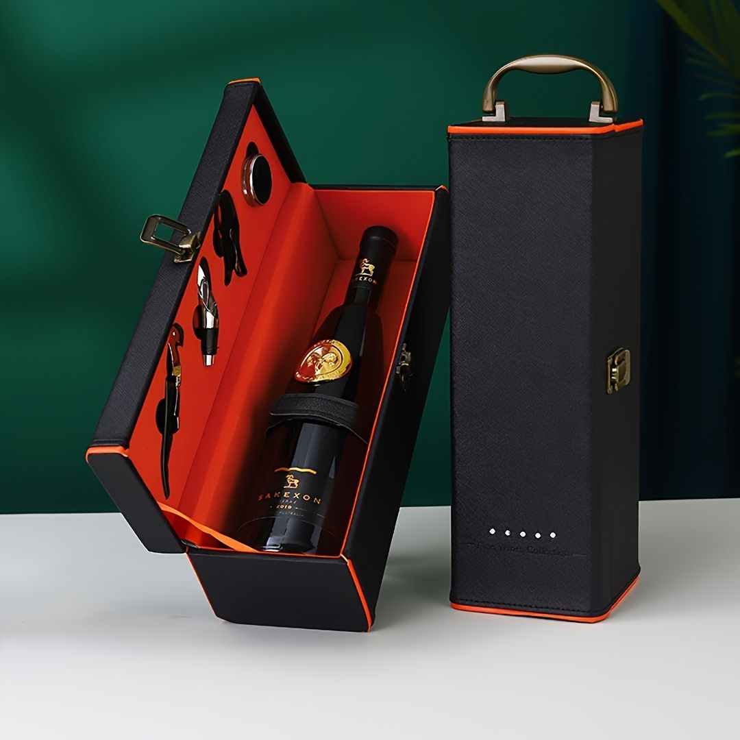Black wine gift set, wine accessories, wine carry case, Australian wine lover gift, essential wine tools, premium wine kit, gifting wine set, durable wine case