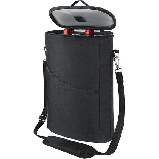 2 Bottle Wine Carrier Tote, Insulated Leakproof Wine Cooler Bag, Wine Travel Bag Tote for Picnic  Beach, Portable Wine Bottle Carrying Case, Gift for Wine Lover Women Men Christmas, Black