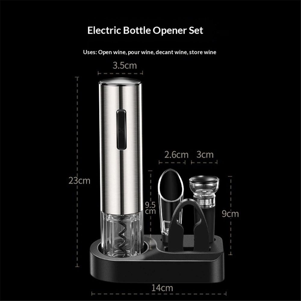 Wine Opener, 4-in-1 Wine Bottle Opener, Electric Wine Opener with Battery Operated - Gift for Wine Lovers