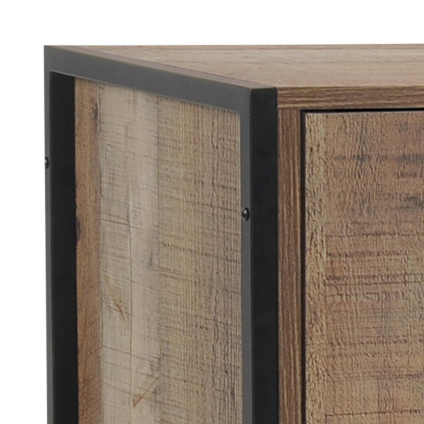 Wine Cabinet with 2 Storage racks and open Bar Cabinet in Oak Colour