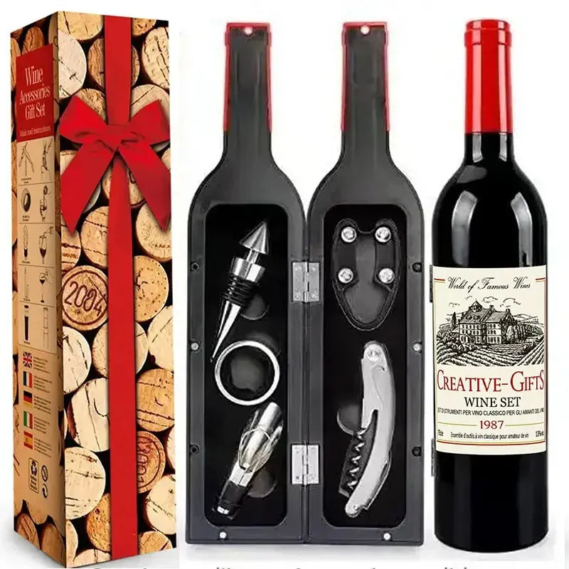 Wine Bottle Opener Set 5pcs Manual Corkscrew Opener Wine Tools Kit for Bar Use