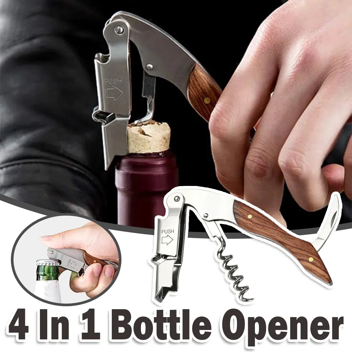 Multi Functional Wine Opener 4 In 1 Bottle Corkscrew Opener Wine Bar Tool Kit