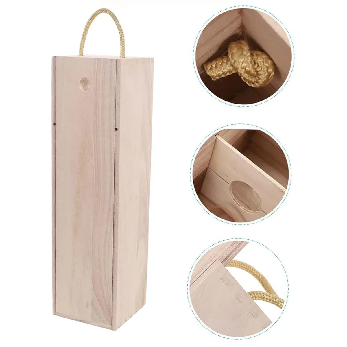 6pcs Red Wine Wooden Gift Box Packaging Storage Box for Wine Bottle Gifts - Double clamshell