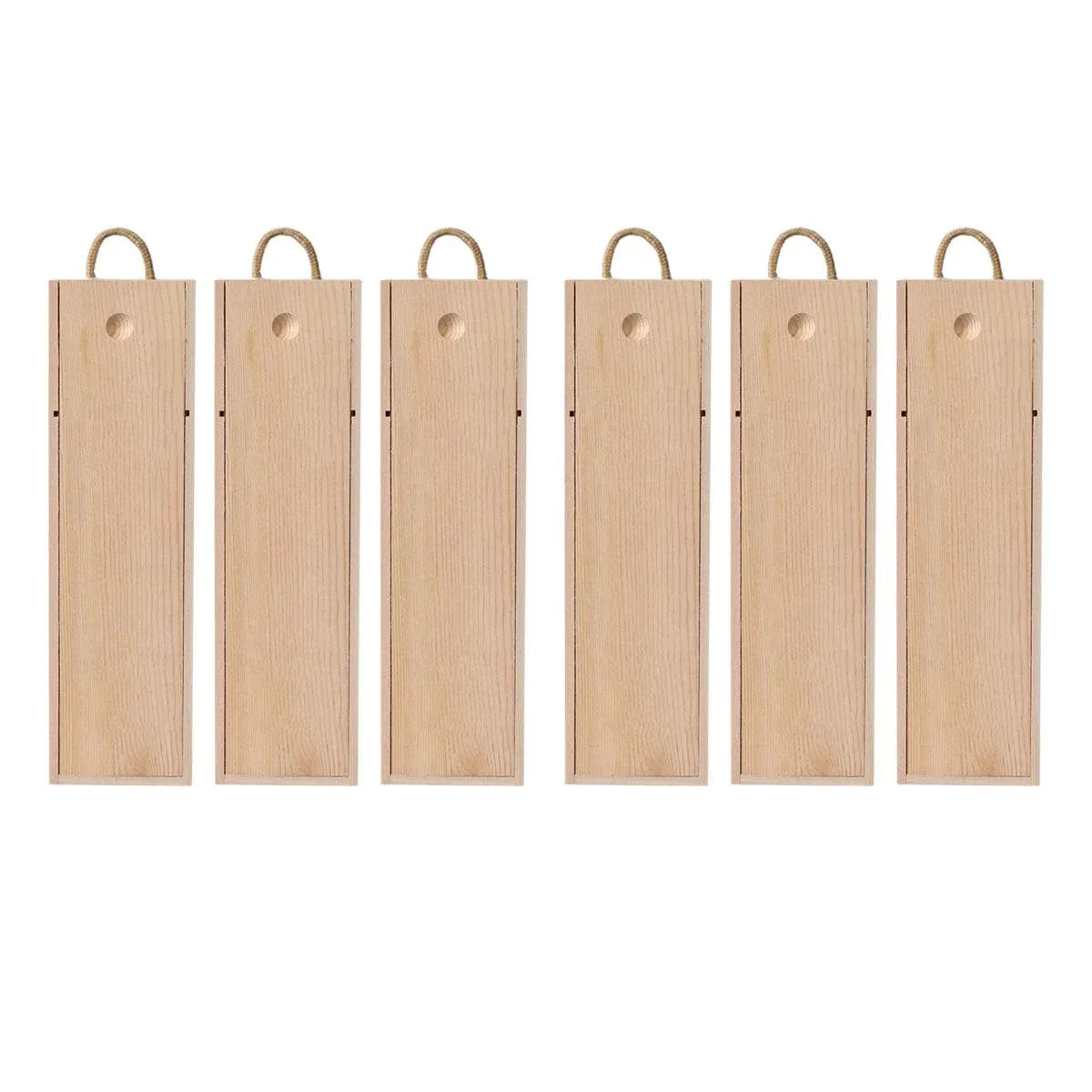 6pcs Red Wine Wooden Gift Box Packaging Storage Box for Wine Bottle Gifts - Double pull-out