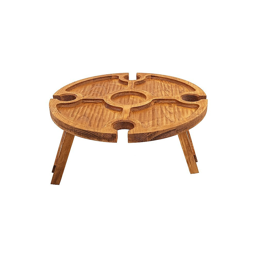 Outdoor Picnic Table Wooden Portable Folding Mini Wine Picnic Table